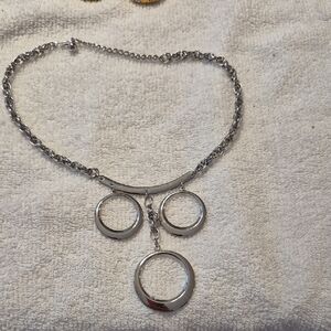 Elegant Silver Necklace with Circular Pendants